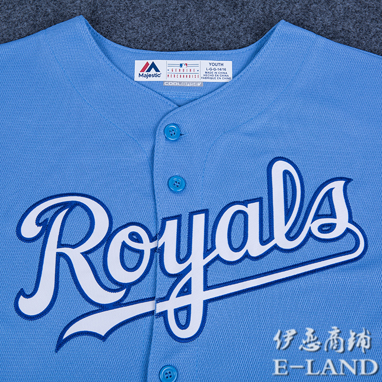 Yi tình yêu cửa hàng MLB đồng phục bóng chày Hoàng Gia đội Royals hip-hop cha mẹ và con mặc những người yêu thích mặc thể thao giản dị ngắn tay T-Shirt quần thể thao nữ