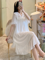 Princess Sleeping Dress Summer Thin palace Palace Wind Sweet and cute Modale cotton pyjamas sexy online yarn casual Home Casual Home Clothes