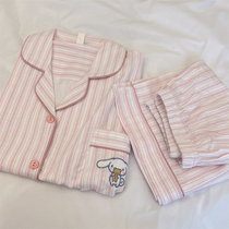 Sleepwear women Summer thin cotton Pure Cotton Turtlenectshirt Short Sleeve Shorts Suit Cute Cartoon Embroidered Casual Home Clothing