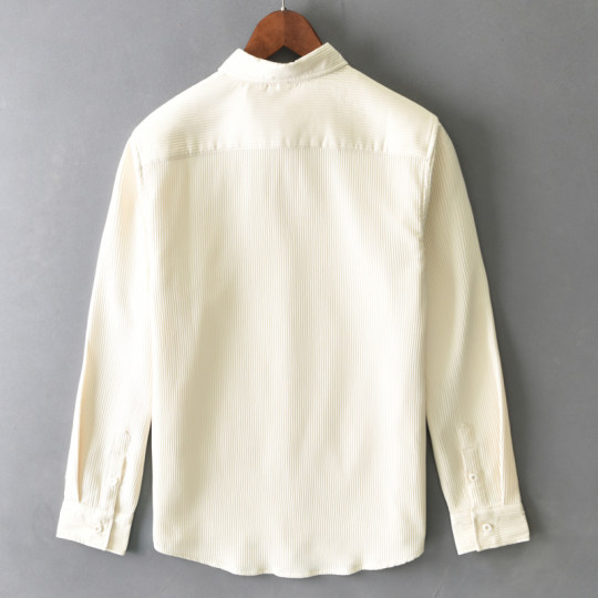 Minimalist Solid Color Long-Sleeve Shirt for Men, Spring and Autumn Top, Artistic Trendy Fashion Stylish Versatile Shirt