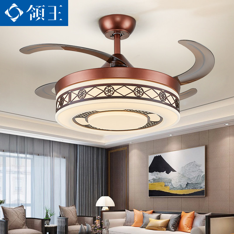New Chinese style ceiling fan lamp dining room invisible ceiling fan lamp ceiling fan lamp 2022 new large wind lamp fan dual-purpose
