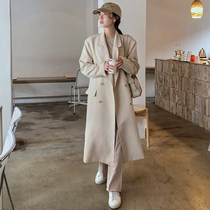 Suit jacket Womens windbreaker medium long over the knee 2021 spring and autumn new Korean version loose thin casual small suit