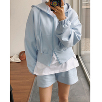 Sweatshirt womens shorts two-piece set 2021 Spring and Autumn new products thin casual sports fashion suit students Foreign style summer clothes