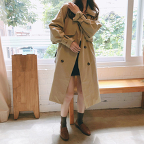 Trench coat womens long small man 2021 spring and autumn coat new Korean version popular Hong Kong flavor chic windbreaker English style
