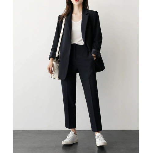 Классический костюм, комплект, осенняя куртка для отдыха, штаны, в корейском стиле