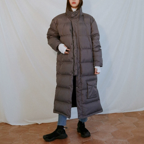 Сверхдлинный пуховик, куртка, коллекция 2021, в корейском стиле