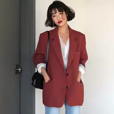 Small blazer female Korean chic jacket Hong Kong style 2021 Spring and Autumn New loose casual fashion suit jacket