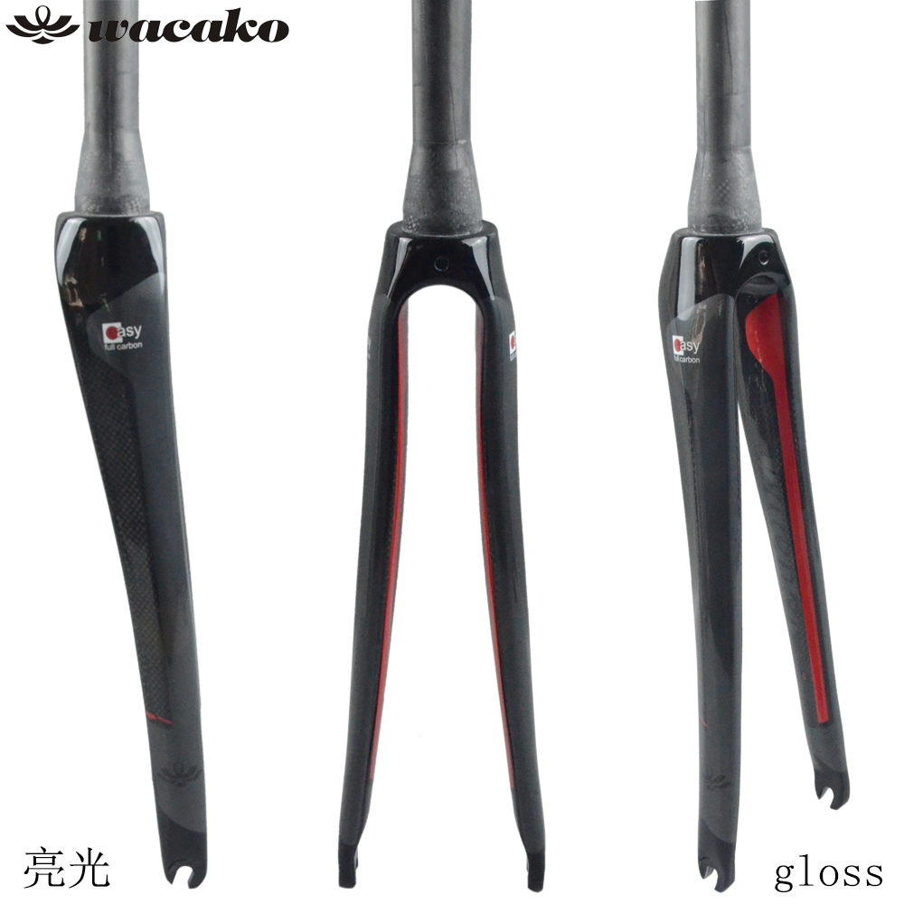 wacako road bike full carbon fiber front fork all carbon road front fork straight tube cone tube front fork