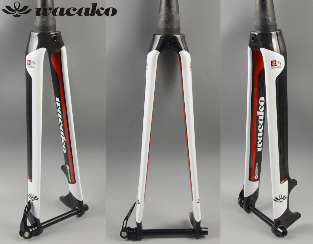  wacako road bike full carbon fiber barrel shaft fork Full carbon barrel shaft road fork 12mm