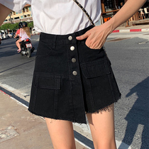 Black denim skirt women Summer high waist spring and autumn A- line dress skirt summer 2021 skirt spring new ins