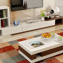 Modern minimalist TV cabinet white piano paint coffee table TV cabinet combination storage living room furniture