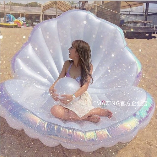Белый водный надувной диван из жемчуга, плавательный круг, популярно в интернете