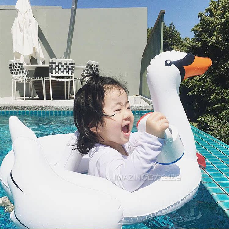 Pig Peggy Children Bơi Ring 1-6 tuổi Flamingo Unicorn Swan Baby Water Bơm hơi Ngồi rung phao bơi cho be 1 tuổi