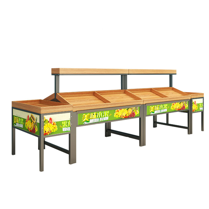 Supermarket Commercial Water Fruit Shop Shelving Shelves Fresh Fruit Display Bench Woody Pile Head Shelf Middle Island Cabinet-Taobao