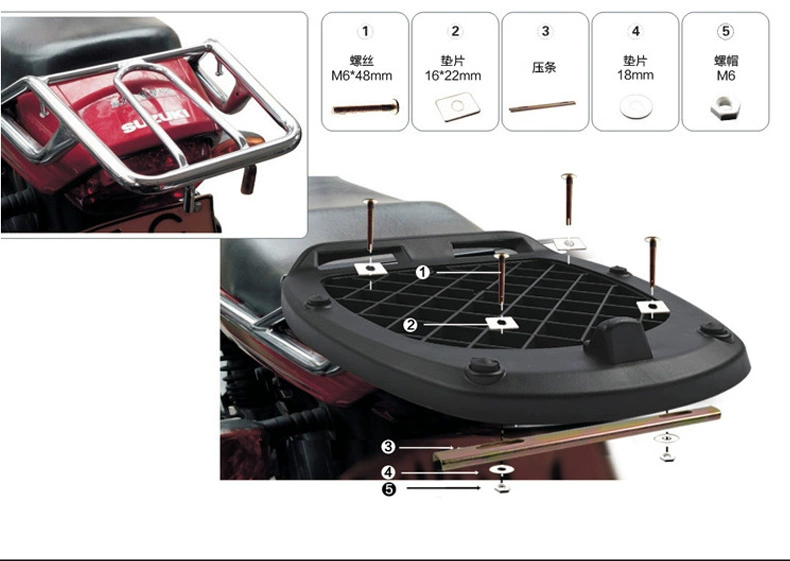 REX đuôi hộp xe máy thân xe điện lớn đuôi hộp pin xe thông qua các hộp đuôi với có thể tháo rời hộp công cụ