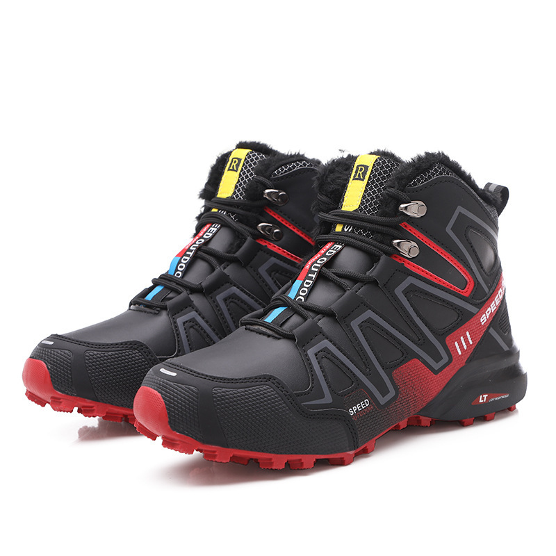 Autumn and Winter Outdoor Cycling Hiking Shoes Solomon Fleece-Lined Warm Thickened Lightweight Snow Boots for Men Waterproof Autumn and Winter Outdoor Cycling Hiking Shoes Solomon Fleece-Lined Warm Thickened Lightweight Snow Boots for Men Waterproof
