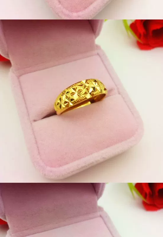 Việt Nam Sha Jin Glossy Cặp nhẫn mô phỏng Vàng nam và nữ Vàng mạ không hở màu Nhẫn cưới đơn giản mẫu nhẫn cưới đẹp 2020