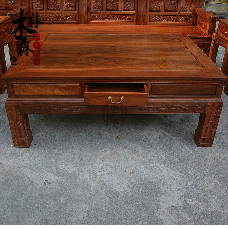 Lớn trái cây gỗ hồng mộc nội thất gỗ gụ sofa gỗ gụ kết hợp phòng khách gỗ hồng mộc Miến sofa sofa gỗ rắn - Bộ đồ nội thất bàn ghế thông minh