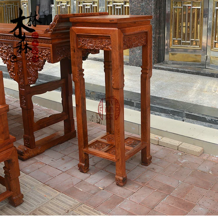 Đồ gỗ gụ Miến gỗ hồng mộc Miến Điện Zhongtang sáu mảnh lớn bằng gỗ hồng mộc trường hợp tám bàn bất tử Taishi ghế Ming và Qing cổ điển - Bàn / Bàn bàn trà gỗ