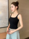 Black Camisole for Women, 2026 New Style, Pure Cotton, Square Neck, Beautiful Back, Sleeveless Top for Summer Wear