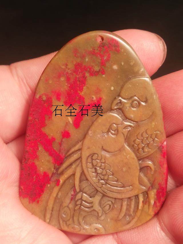 Changhua Blood Stone Pendant Pendant Pendant Pendant Wing Bird exquisite ornaments soft yellow frozen with snowflake big promotion JX929