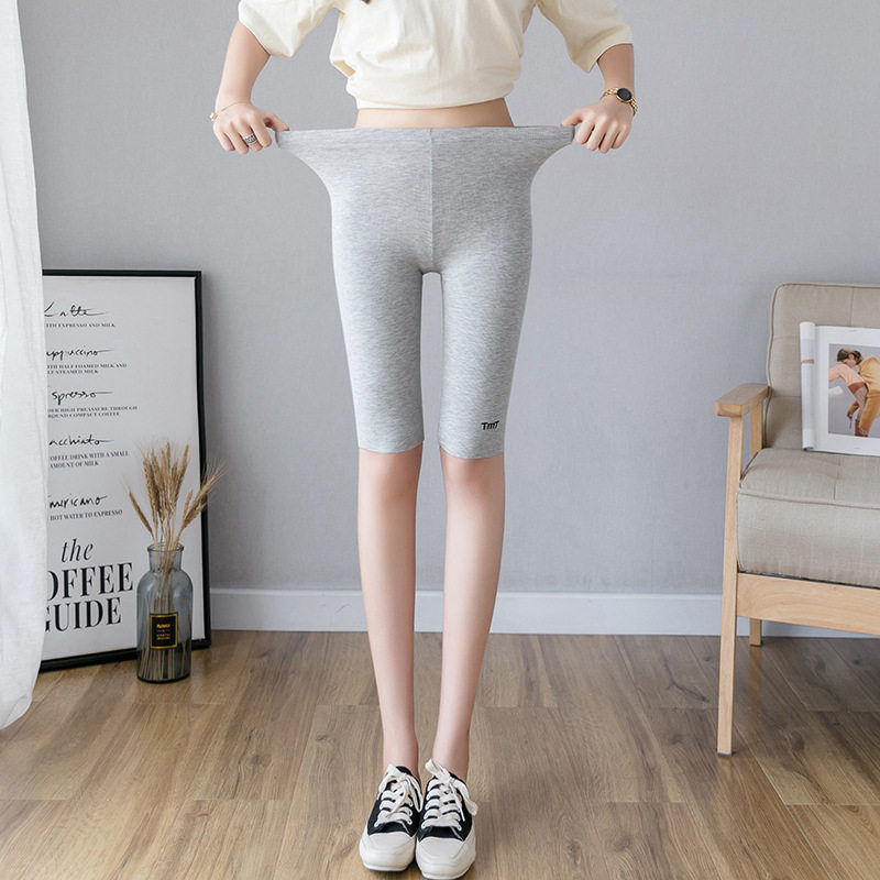 Inner lap pants Summer anti-walking light female slim fit large size collection abdominal high waist tight elastic Tiass yoga sports short outwear