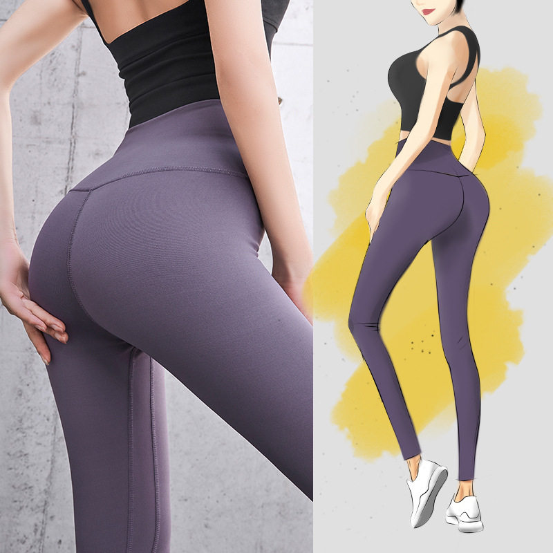 Inside lap pants anti-walking light female spring and autumn slim fit large size tight close-up abdominal elastic gluteal high waist yoga pants shaping running