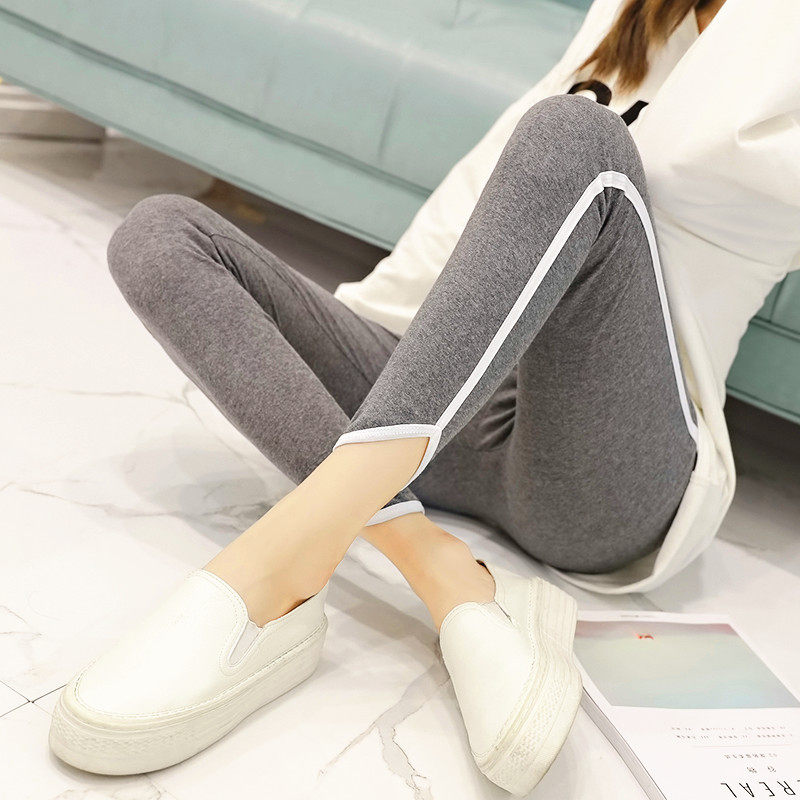 Inside lap pants female outside wearing spring and autumn style black thin section high waist tight body display slim autumn winter 90% Fat mm large size narrow footed pants