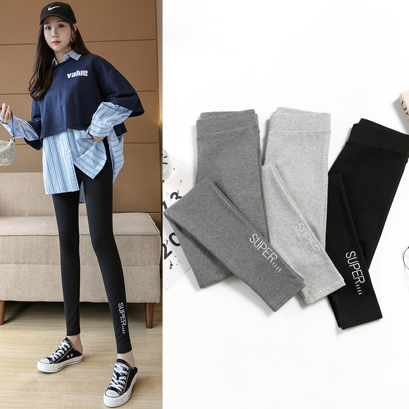 Inner pants, women's outer wear, spring and autumn black high-waisted tight-fitting, large-size elastic thin section