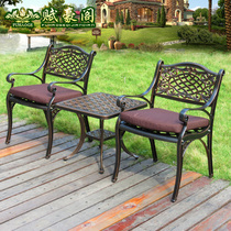 Outdoor Balcony Table And Chairs Courtyard Cast Aluminum Iron Art Outdoor Open-air Garden Casual Small Table And Chairs Three Sets of furniture