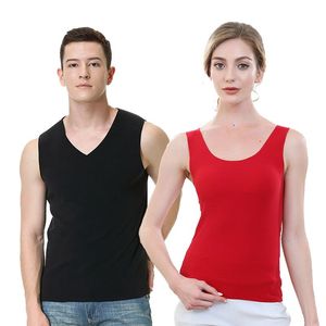 德绒冬季无痕双面磨毛保暖背心