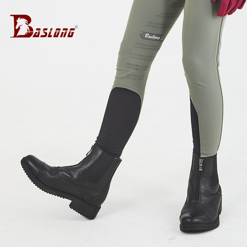 Bachilong children's equestrian equipment autumn and winter plus velvet warm equestrian riding boots women's leather wear-resistant riding shoes men