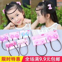 Childrens wig headdress Princess forehead chain Korean girl Cute hair clip Little girl hair hair ornament baby clip