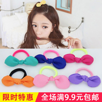 Childrens hair jewelry Korean rabbit ears cute hair ring head flower Girl baby headdress Rubber band little girl head rope