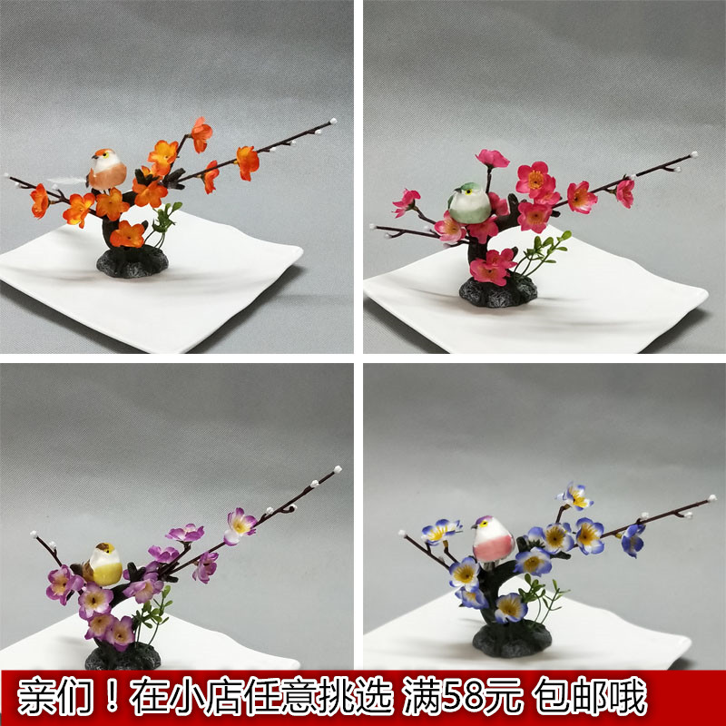 Hotel restaurant restaurant plate decoration small ornaments sashimi plate head flowers and plants artistic conception handmade creative embellishment flowers
