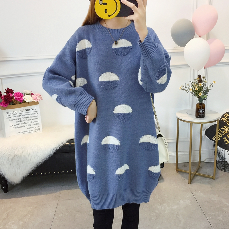 Pregnant women Fashion Fashion Fashion Fall Winter Costume Large Size Han Edition Pregnant Women's Sweater Dress Winter