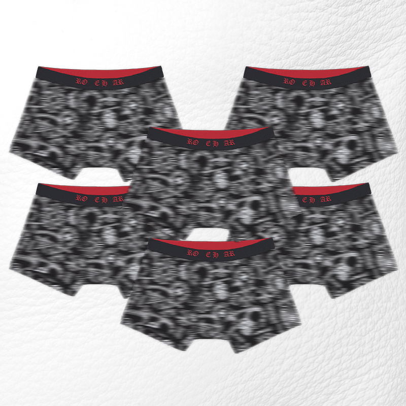 Craper Black and White All-Over Print - Gram Weight Letter Elastic Cotton Ribbed Boxer Briefs Shorts Underwear Unisex Trendy