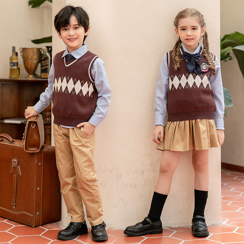 Kindergarten garden uniform autumn and winter children's cardigan college wind cotton sweater school uniform primary and secondary school sports meeting class uniform