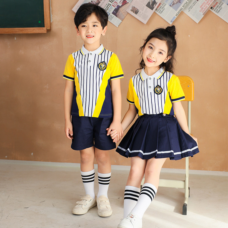 Kindergarten garden uniform summer children's sportswear graduation photo British style June 1 performance costume primary school uniform class uniform