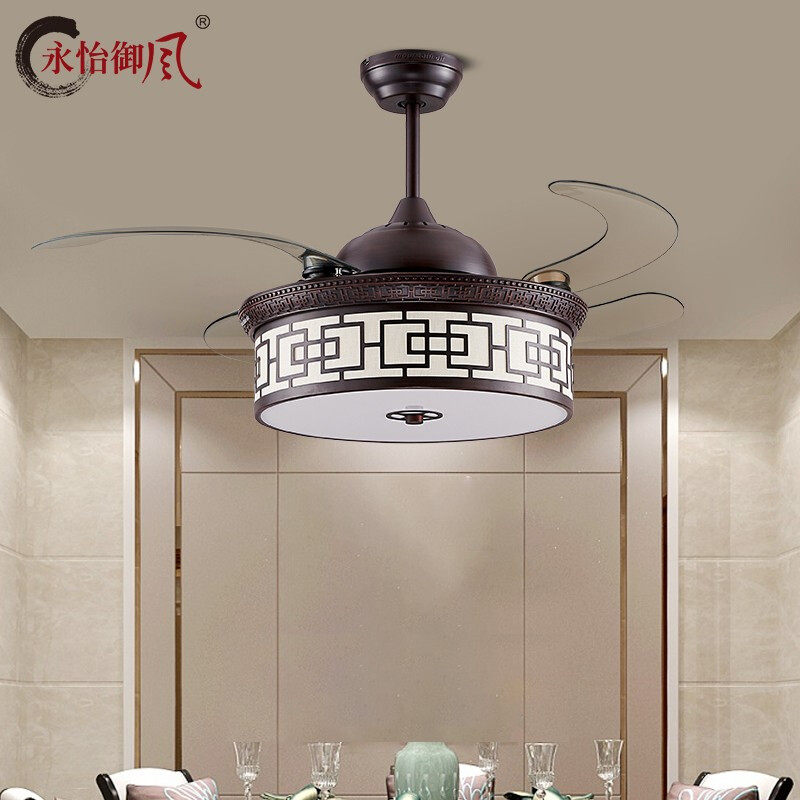 Yongyi Yufeng ceiling fan lamp Living room Bedroom Large Wind New Chinese Style Series Fan Chandelia Invisible Ceiling Fan Lamp 6010