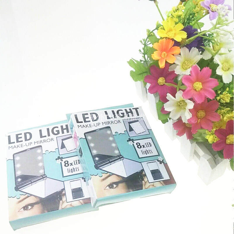 TV new LED LIGHT LIGHT WITH LIGHT DRESSER Cosmetic Mirror With Lamp Folding Makeup Mirror 8 Lamp Base Camp Identical