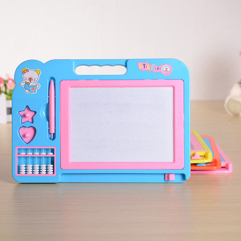 Baby drawing board magnetic plastic drawing board writing board children's educational teaching aids drawing board with bead graffiti writing board