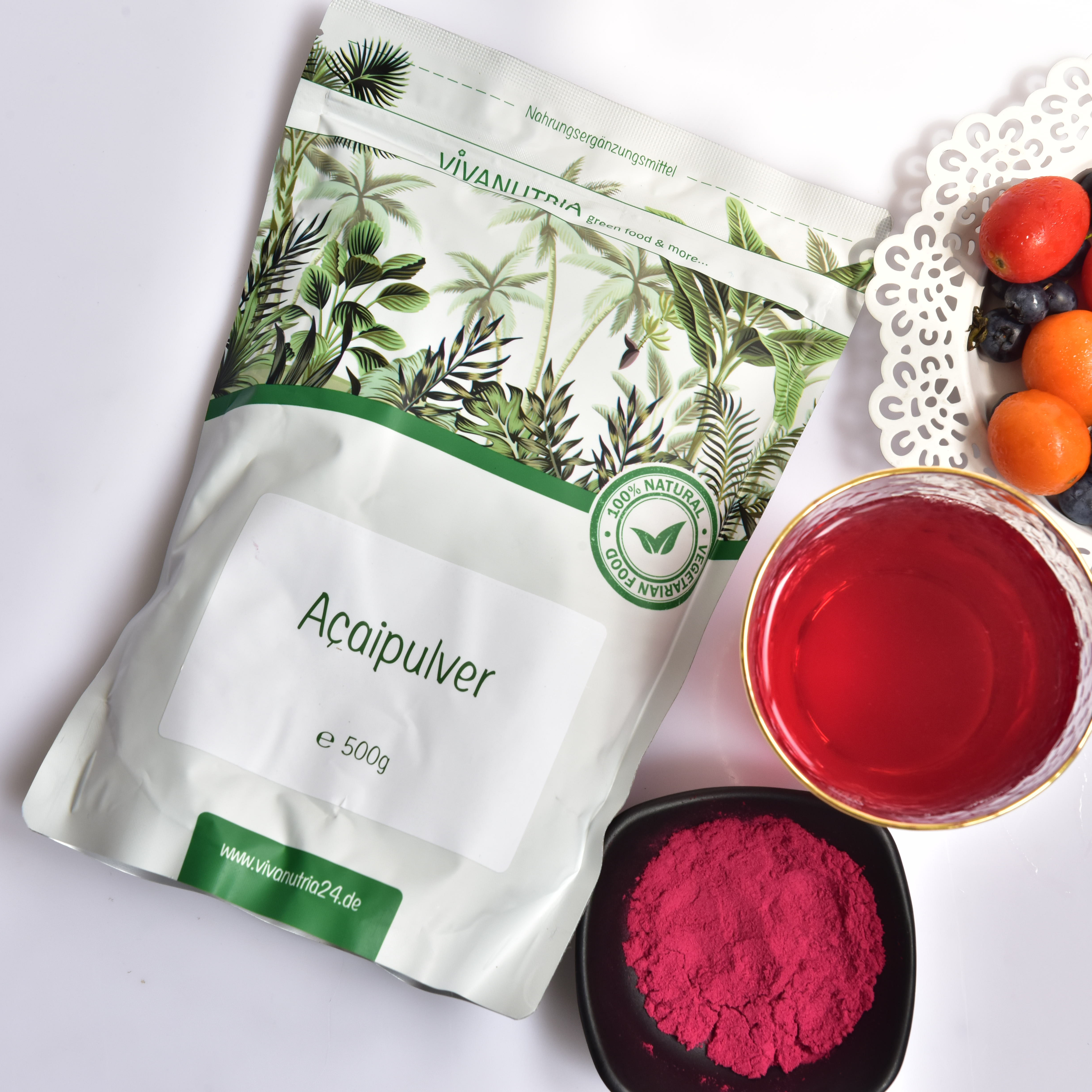 New goods to the German vivanutria Assai fruit powder Brazilian berry powder acai with anthocyanin 500g