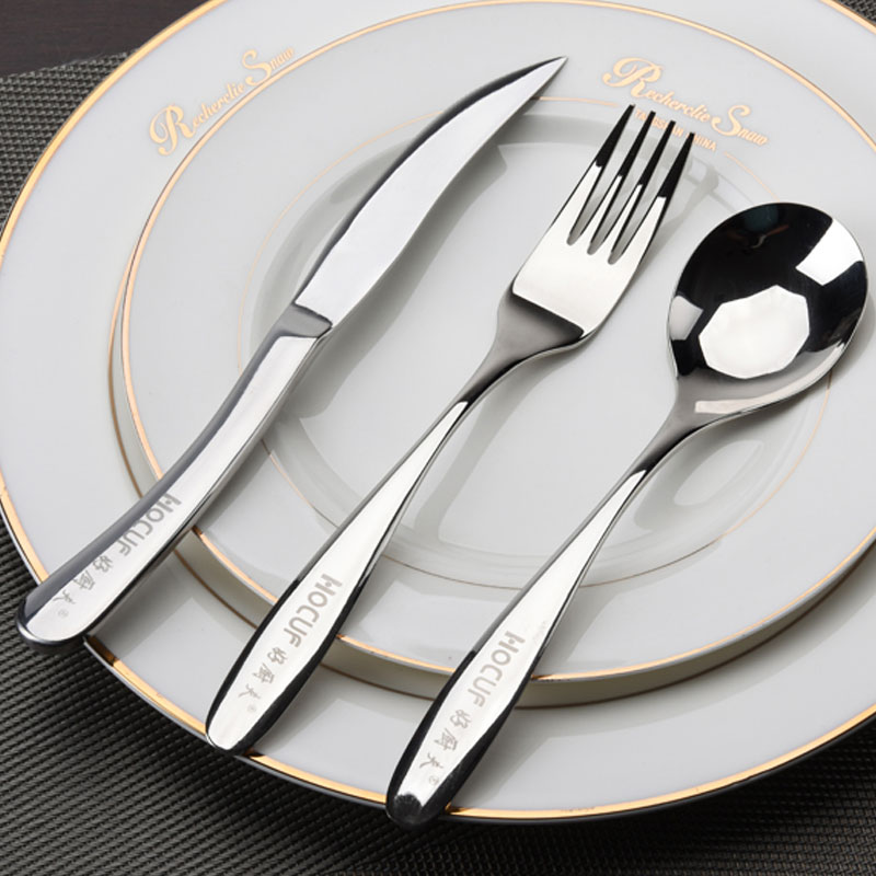 Well pomelo knife, fork and spoon three-piece set good chef European stainless steel steak knife and fork two-piece set high-quality western tableware