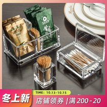 Yajia toothpick tube creative transparent living room hotel restaurant plastic thick cotton sign box acrylic flap tea box