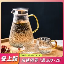 Yajia Japanese creative hammer mesh explosion-proof glass kettle cold kettle thickened heat-resistant bubble teapot juice beverage pot