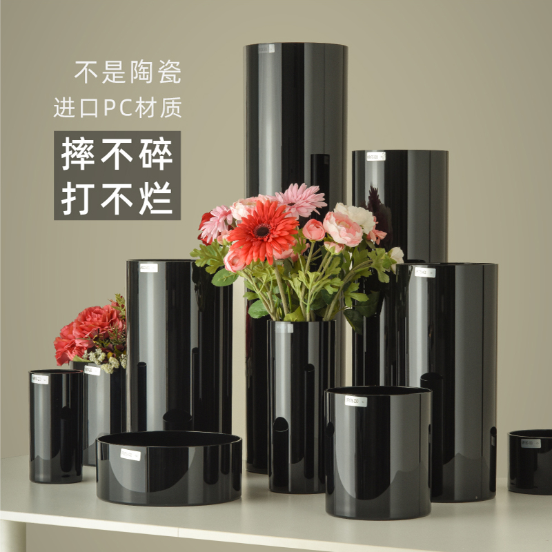 Nordic Black Vase Extremely Minimalist Home Living Room Hem Flower Floral Floral Floral Creative Light Extravagant and Hydro-Peter Tabletop