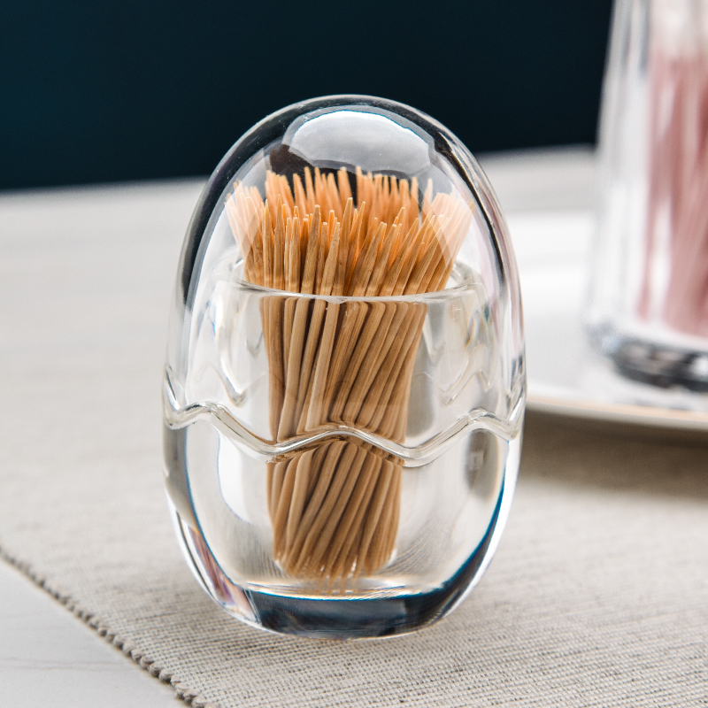 Yajia egg shaped toothpick box home living room acrylic transparent toothpick tube restaurant hotel creative toothpick box cute