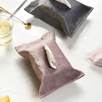 Yajia Nordic ins creative velvet tissue box home living room fabric Tissue Bag car Tissue Bag car tissue storage box