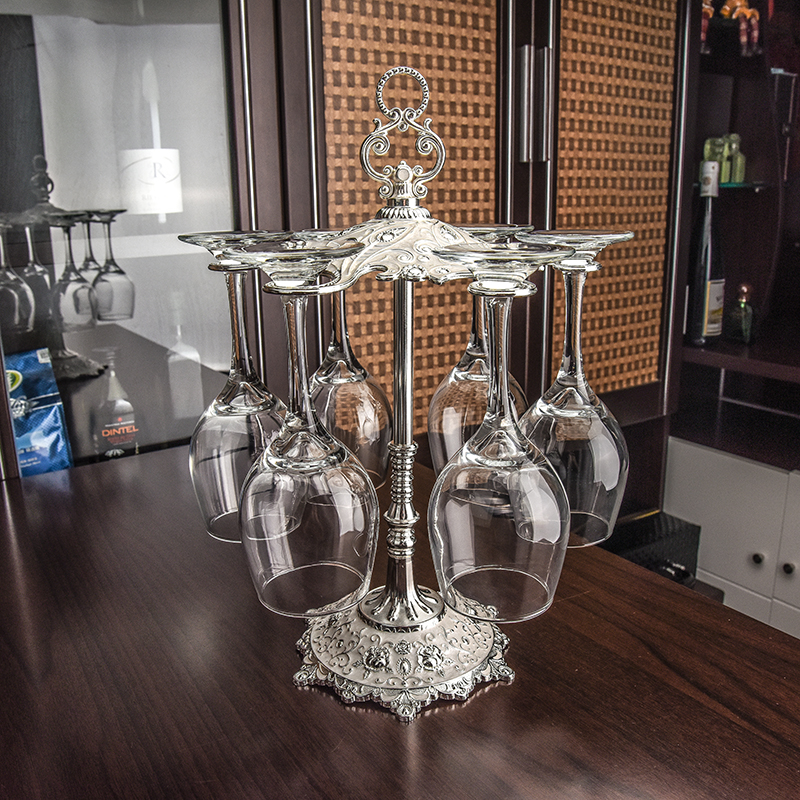 Well grapefruit European-style wine glass holder light luxury metal retro household goblet holder upside down creative decoration wine set